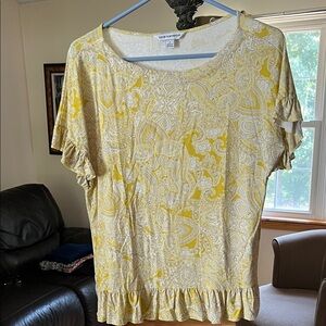 Counterparts Yellow and White Paisley Blouse